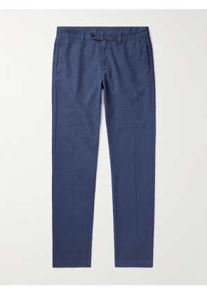Massimo Alba - Winch2 Straight-Leg Cotton and Linen-Blend Trousers - Men - Blue - IT 46
