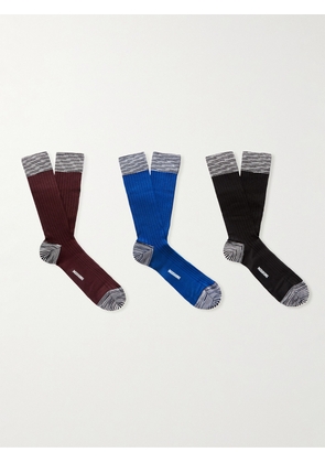 Missoni - Set of Three Ribbed Cotton-Blend Socks - Men - Multi - S