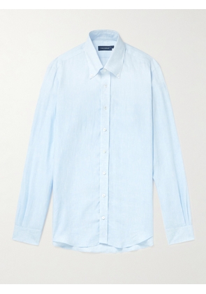 Thom Sweeney - Button-Down Collar Linen Shirt - Men - Blue - UK/US 15