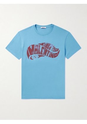 Valentino Garavani - Logo-Print Cotton-Jersey T-Shirt - Men - Blue - XS
