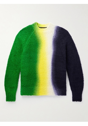 Sacai - Tie-Dyed Wool-Blend Sweater - Men - Green - 1