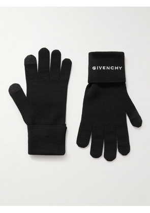 Givenchy - 4G Logo-Embroidered Wool Gloves - Men - Black