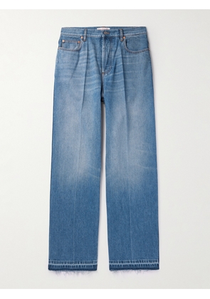 Valentino Garavani - Wide-Leg Distressed Jeans - Men - Blue - UK/US 28