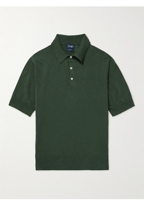 Drake's - Linen and Cotton-Blend Polo Shirt - Men - Green - XS