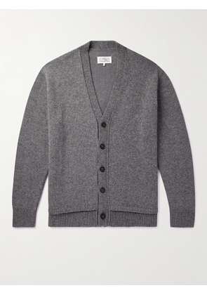 Maison Margiela - Suede-Trimmed Wool, Linen and Cotton-Blend Cardigan - Men - Gray - S