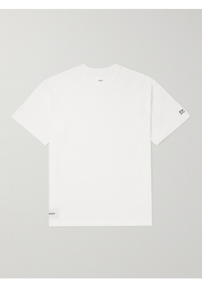 WTAPS - Appliquéd Logo-Embroidered Cotton-Blend Jersey T-Shirt - Men - White - S