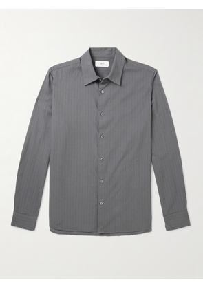 Mr P. - Pinstriped Cotton and Wool-Blend Shirt - Men - Gray - XS