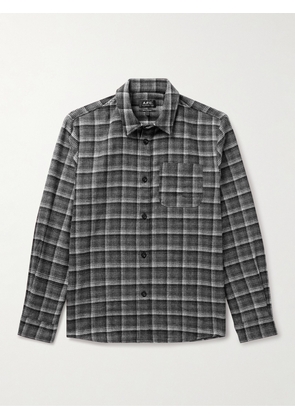 A.P.C. - Checked Wool-Blend Overshirt - Men - Gray - XS
