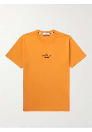 Stone Island - Archivio Embroidered Logo-Print Cotton-Jersey T-Shirt - Men - Orange - S