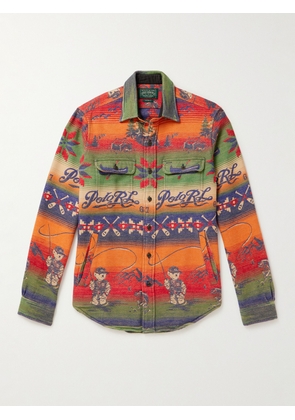 Polo Ralph Lauren - Brushed Cotton-Jacquard Shirt - Men - Orange - S
