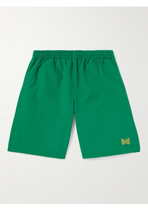 Needles - Straight-Leg Embroidered Shell Swim Shorts - Men - Green - S