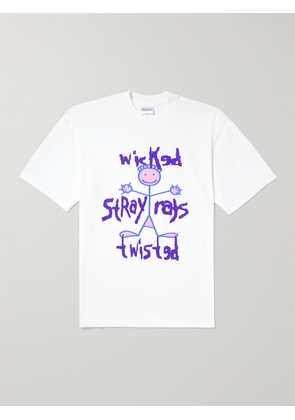 Stray Rats - Wicked Twisted Printed Cotton-Jersey T-Shirt - Men - White - S