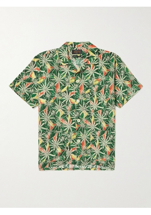 Beams Plus - Camp-Collar Printed Cotton-Voile Shirt - Men - Green - S