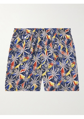 Beams Plus - Straight-Leg Mid-Length Printed Shell Swim Shorts - Men - Blue - S