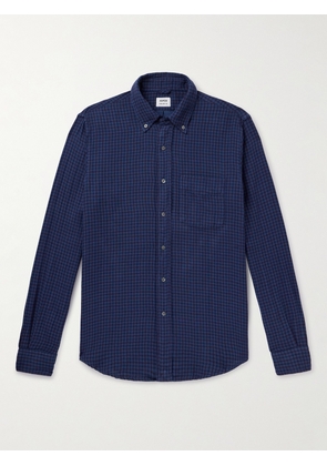 Aspesi - New Robert Button-Down Collar Checked Cotton-Flannel Shirt - Men - Blue - S