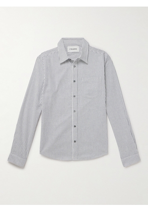 FRAME - Striped Brushed Cotton-Twill Shirt - Men - White - S