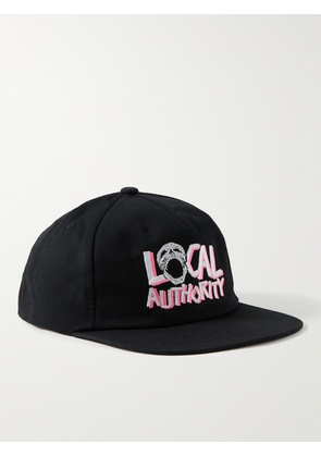 Local Authority LA - Skull Tour Logo-Embroidered Cotton-Blend Twill Baseball Cap - Men - Black