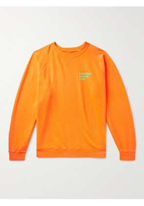 Pasadena Leisure Club - Puff Logo-Print Cotton-Jersey Sweatshirt - Men - Orange - S