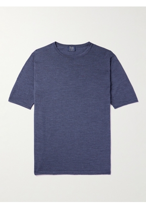 William Lockie - Slim-Fit Wool T-Shirt - Men - Blue - S
