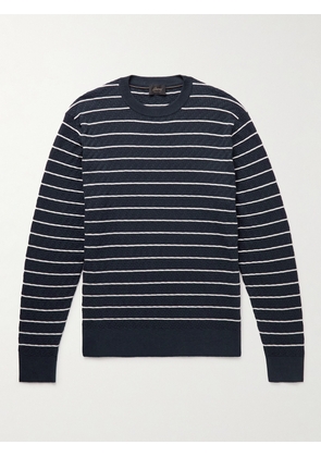 Brioni - Striped Cotton and Cashmere-Blend Sweater - Men - Blue - IT 46