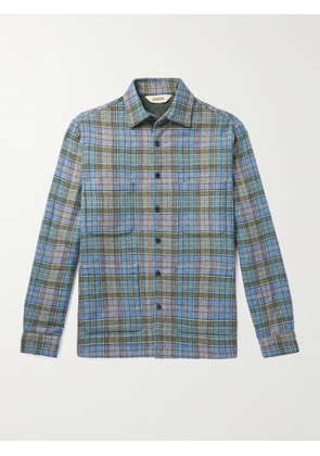 Aspesi - Checked Wool-Blend Overshirt - Men - Blue - S