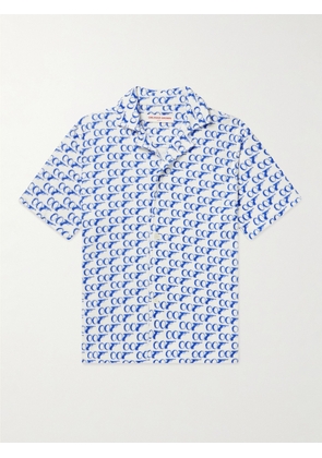 Orlebar Brown - 007 Howell Camp-Collar Printed Cotton-Terry Shirt - Men - White - S