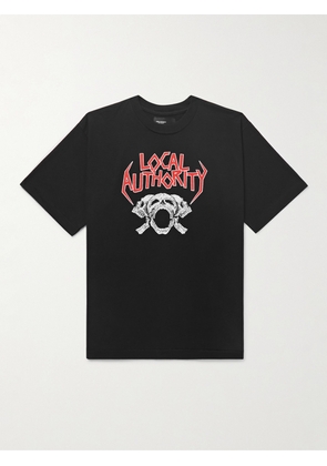 Local Authority LA - Tri Skull Tour Printed Cotton-Jersey T-Shirt - Men - Black - S