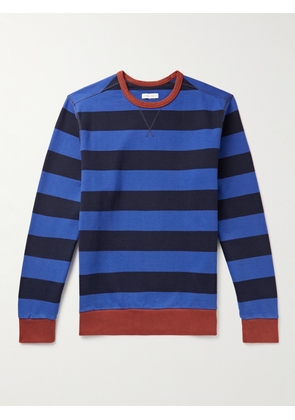 Pop Trading Company - Striped Logo-Print Cotton-Jersey Sweatshirt - Men - Blue - S