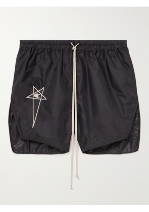 Rick Owens - Champion Dolphin Straight-Leg Embroidered Recycled-Shell Shorts - Men - Black - XS