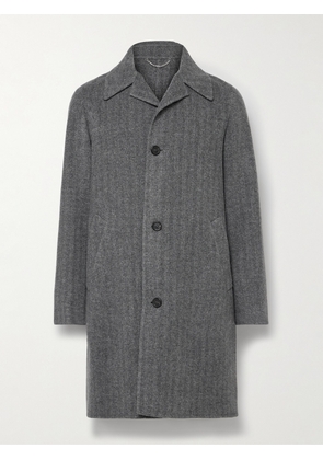 Dunhill - Unstructured Double-Faced Herringbone Wool Car Coat - Men - Gray - IT 46