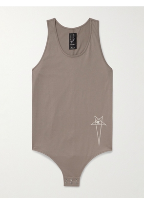 Rick Owens - Champion Embroidered Organic Cotton-Jersey Tank Top - Men - Brown - XS
