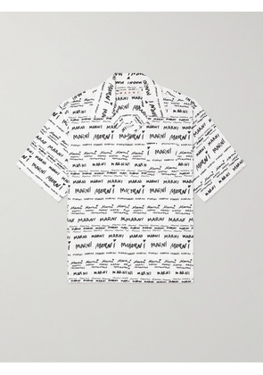 Marni - Convertible-Collar Logo-Print Cotton-Poplin Shirt - Men - White - IT 44