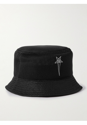 Rick Owens - Champion Logo-Embroidered Mesh Bucket Hat - Men - Black - S/M