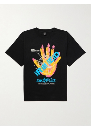 Brain Dead - Equipment Mind Hand Printed Cotton-Jersey T-Shirt - Men - Black - S