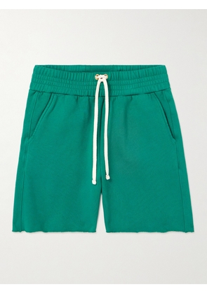 Les Tien - Straight-Leg Garment-Dyed Cotton-Jersey Drawstring Shorts - Men - Green - S