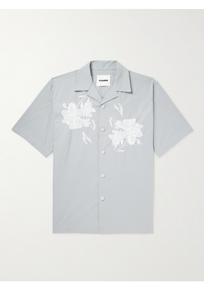 Jil Sander - Embroidered Cotton-Poplin Shirt - Men - Gray - IT 46