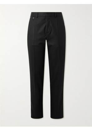 Agnona - Slim-Fit Wool and Cashmere-Blend Flannel Trousers - Men - Black - IT 46