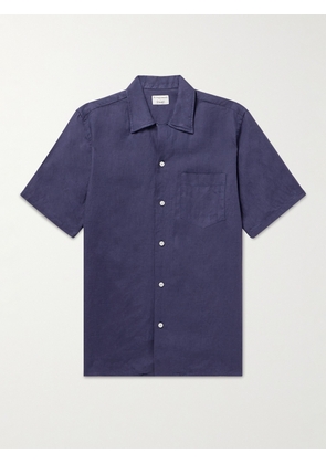 Kingsman - Camp-Collar Linen Shirt - Men - Blue - XS