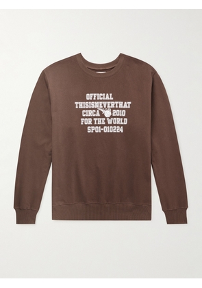 thisisneverthat - For The World Printed French Cotton-Terry Sweatshirt - Men - Brown - S