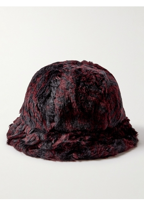 Needles - Printed Faux Fur Bucket Hat - Men - Burgundy - M