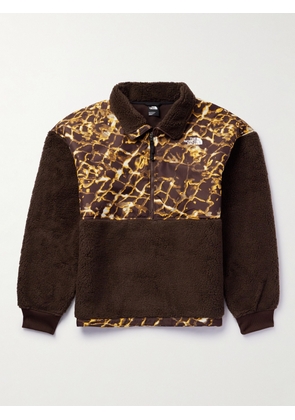 The North Face - Logo-Embroidered Printed Fleece-Trimmed Shell Jacket - Men - Brown - XS