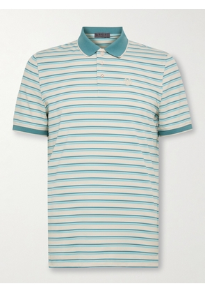 G/FORE - Striped Perforated Stretch-Jersey Golf Polo Shirt - Men - Blue - S