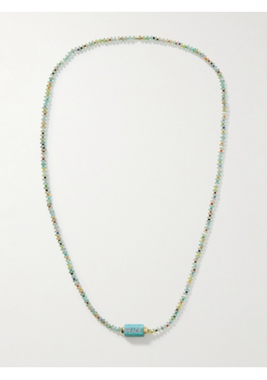 Luis Morais - Gold, Turquoise, Enamel and Glass Beaded Necklace - Men - Blue