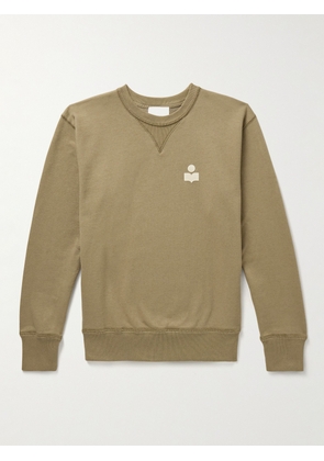 Marant - Mike Logo-Flocked Cotton-Blend Jersey Sweatshirt - Men - Green - S