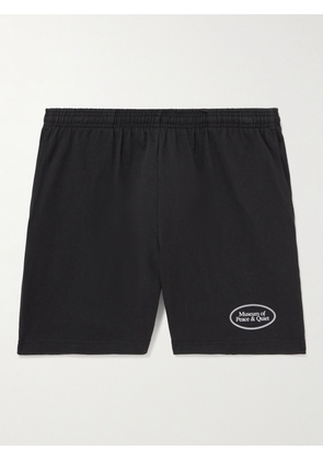 Museum Of Peace & Quiet - Classic Straight-Leg Logo-Print Cotton-Jersey Shorts - Men - Black - XS