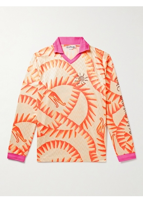Acne Studios - Erwin Printed Satin-Jacquard Polo Shirt - Men - Orange - XS