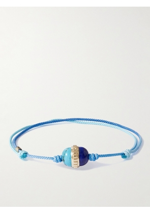 Luis Morais - 14-Karat Gold, Multi-Stone and Cord Bracelet - Men - Blue