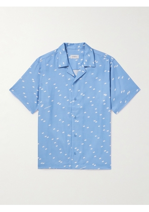 SATURDAYS NYC - Canty Camp-Collar Cotton and TENCEL™ Lyocell-Blend Twill Shirt - Men - Blue - S