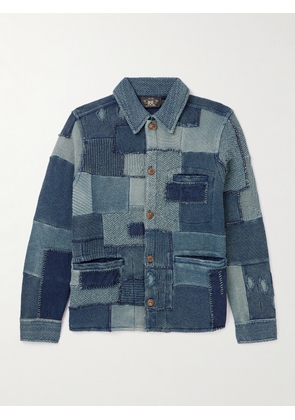 RRL - Patchwork Distressed Cotton Jacket - Men - Blue - S