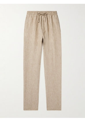 Kingsman - Tapered Linen Drawstring Trousers - Men - Neutrals - IT 46